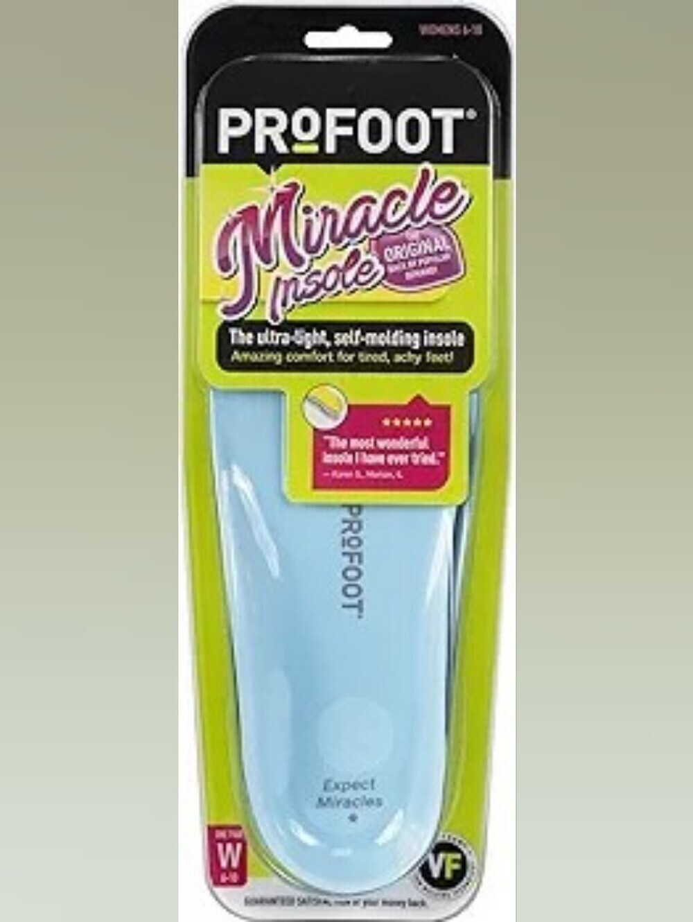 Profoot Miracle Insole Women's Light Blue Comfort Insoles. Women's 6/8